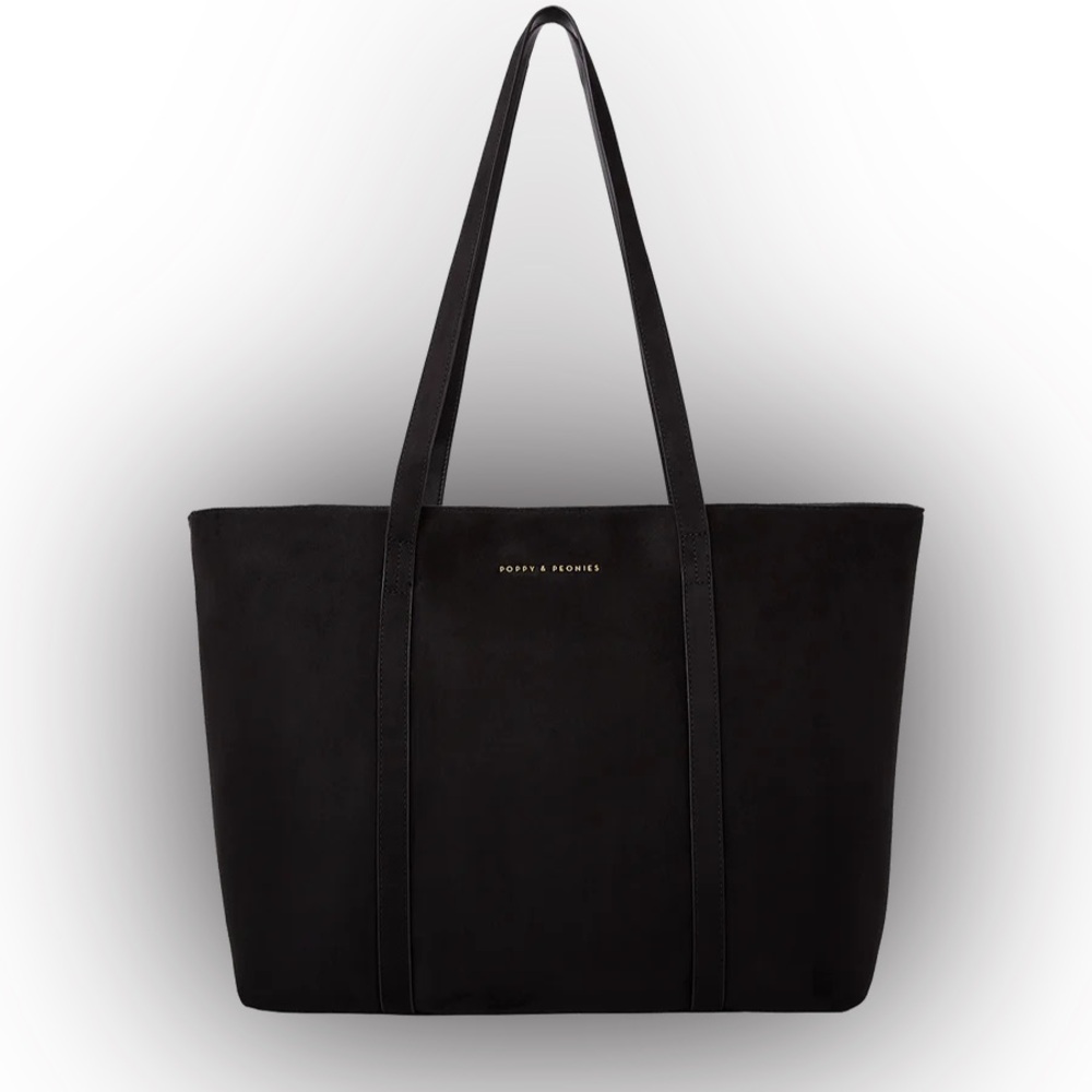 Poppy and Peonies The Edit Tote in Black